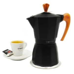 cafetière italienne fashion wood black 6 tasses