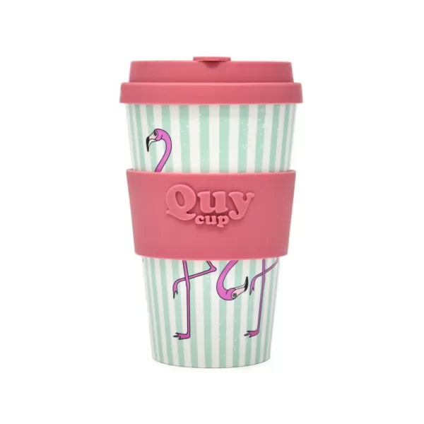 Mug de voyage Flamingo en fibre de bambou QuyCup - 40cl - ETIENNE Coffee & Shop