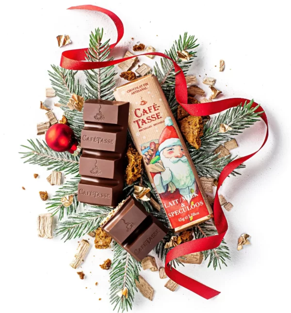 Barre de chocolat au lait spéculoos Noël - ETIENNE Coffee & Shop