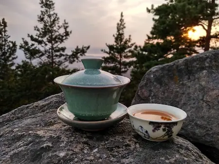 ETIENNE Coffee & shop dégustation thé blanc zhong gaiwan