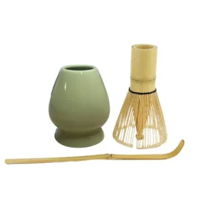 set fouet à matcha vert spatule et support