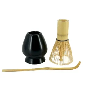 set fouet à matcha noir spatule et support